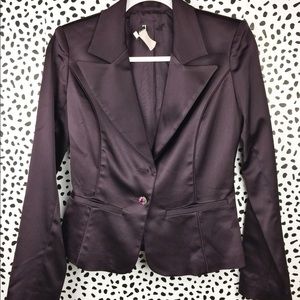 Caché Plum Fitted Jacket Size 0